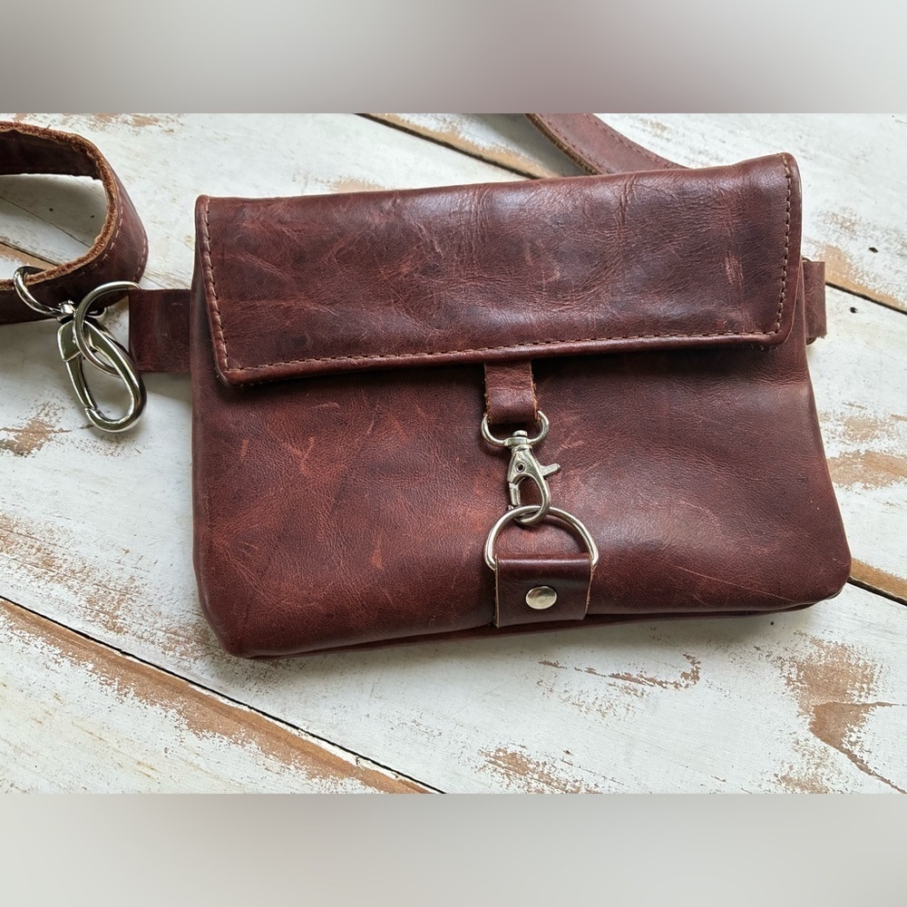 SABRA & SAND handcrafted leather crossbody bag leather boho minimalist purse EUC - Picture 12 of 15